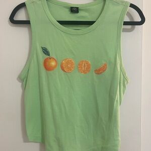 Urban Outfitters Green Muscle Tee Crop Tank Top